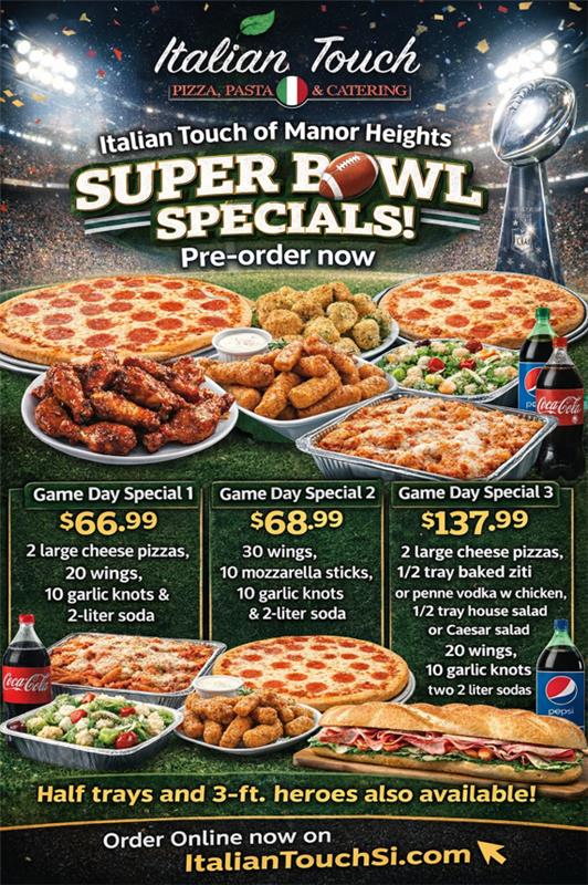 Italian Touch Super Bowl Specials